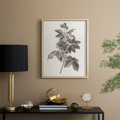 Vintage Floral Print CCCXVI Framed Print - Solid Wood