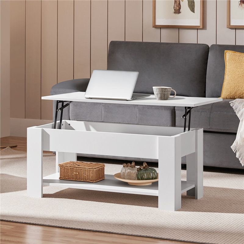 Table basse Ajeem, Blanc, H 16,5 po x L 39 po x l 20 po