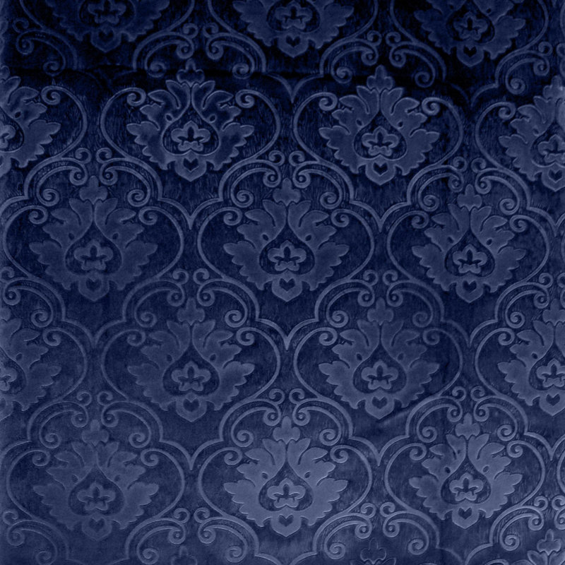 Izea Velvet Room Darkening Curtain Single Panel, Navy, 54" W x 72" L