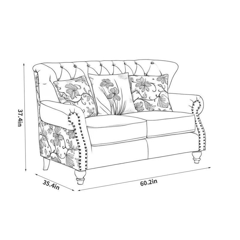 Simple Casual Blue Fabric Sofa