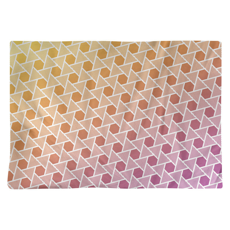 Récapitulatif de coton de 18 po hexagonals triangles, Jaune / Mauve, Sergé de polyester