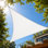 Colourtree Triangle Sun Shade Sail Canopy Fabric Cloth Screen, Water Permeable & UV Block UPF50
