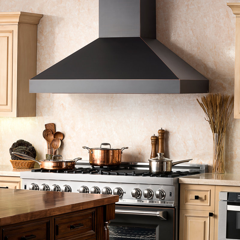 30" 400 CFM Convertible Wall Mount Range Hood, Oil-Rubbed Bronze, 30" W