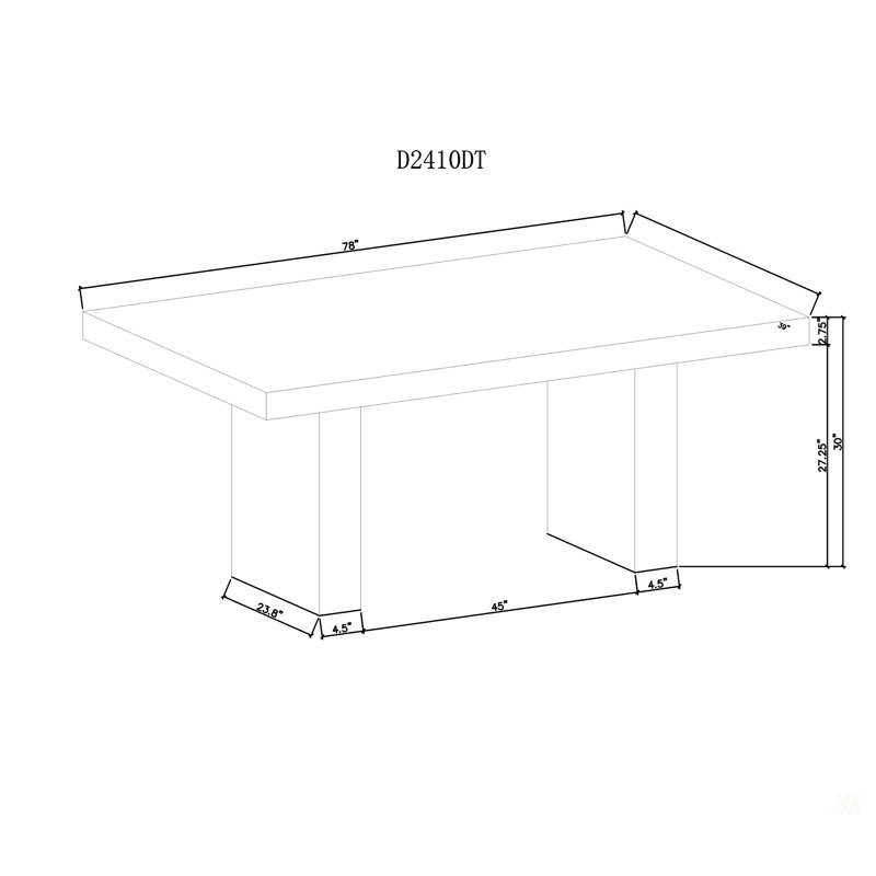 SUSAN GREY DINING TABLE