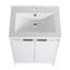 Meuble-lavabo de salle de bain autoportant 24 po avec lavabo en résine blanc brillant (LPB120D24GWH-GRB2440)