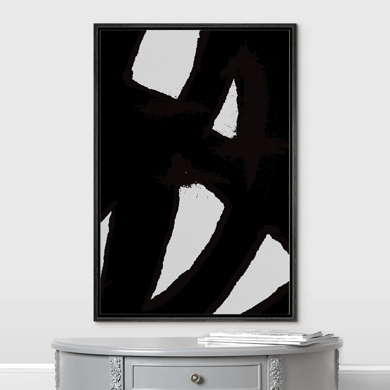 BAW, coups de peinture foncée, motifs géométriques de champ, minimalisme, détente moderne, calme, noir et blanc, Noir