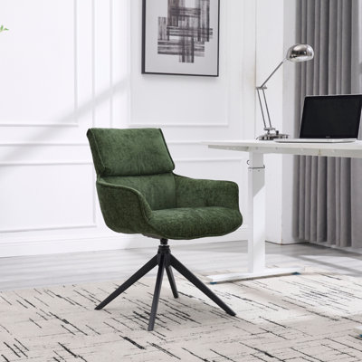 Wahson Office Chair in Fabric Upholstered Modern Swivel Task Chair with High Backrest for Office Workplace, White