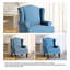 Fauteuil à oreilles rembourré en lin bleu ciel Duward avec accoudoirs roulés et pieds en bois massif-1476103150