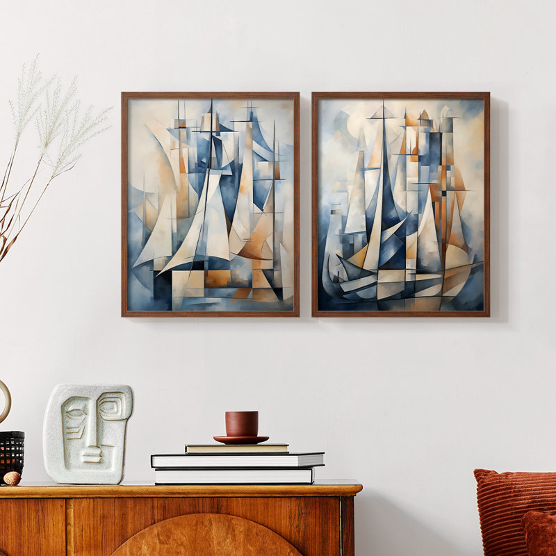 Série NAUTICAL CDxxiv - reproduction encadrée de qualité supérieure - prête à être accrochée - aucun clou requis - aucun clou requis