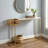 Rectangular White Faux Marble Console Table With Storage For Entryway Hallway Living Room
