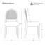 Chaise d'appoint de style campagnard avec dossier en rotin tressé naturel et pieds en bois massif-957736127