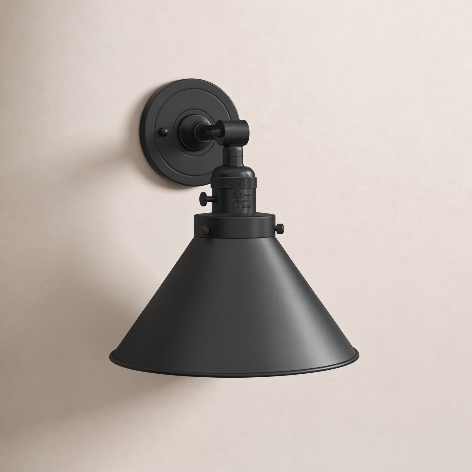 Dillon Single Light Dimmable Armed Sconce, Matte Black, Matte Black, 60 W Incandescent Vintage Dimmable Bulb