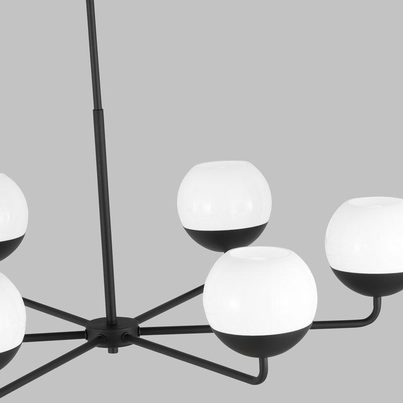 Lustre à six lumières Avoca, Noir minuit