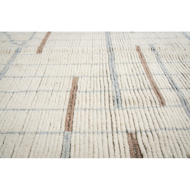 Tapis beige en laine noué à la main Marrakech Desert | Tapis contemporain Eastern Eastern Rugs