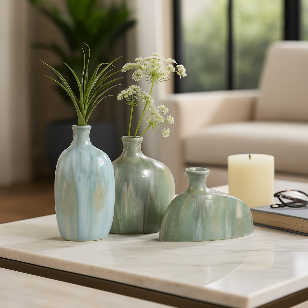 Kielo Ceramic Table Vase, Ivory