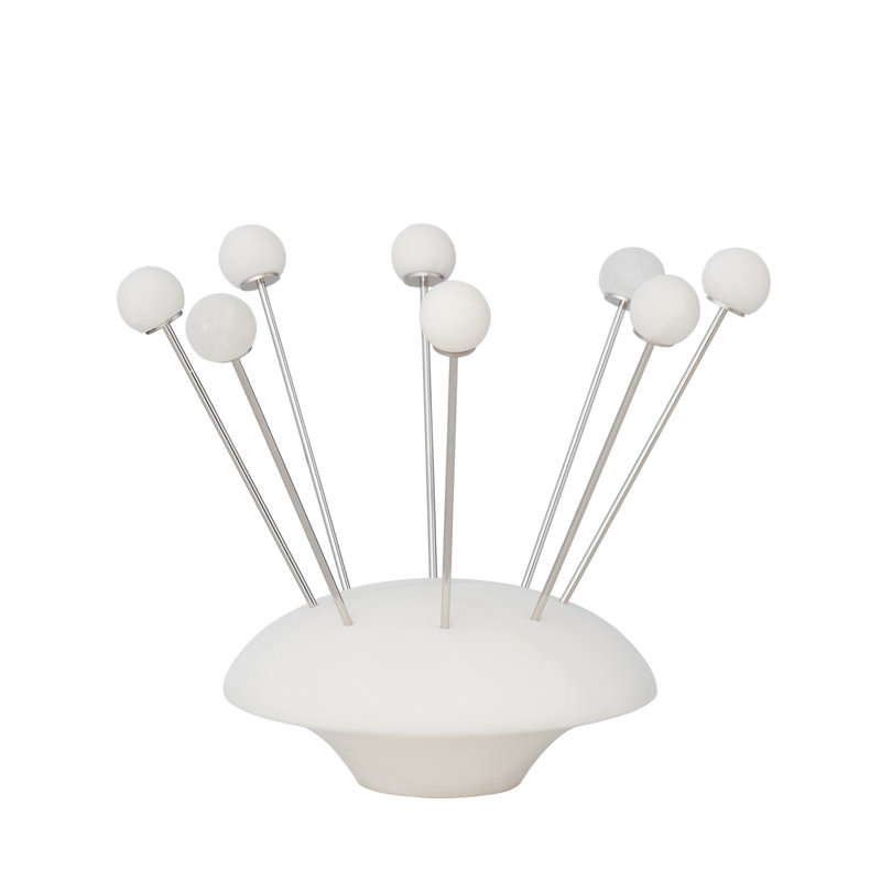 Alabaster Cocktail Pick w/Base-White