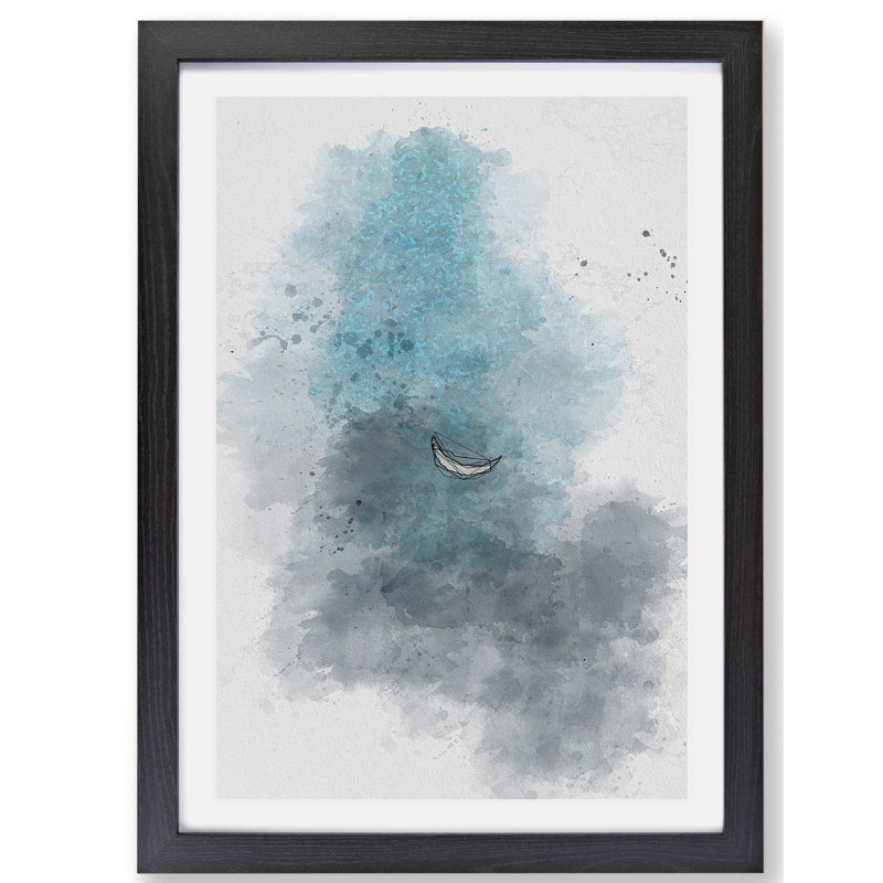Moon over India - Framed Print, Black, 33cm H x 45cm W x 2cm D