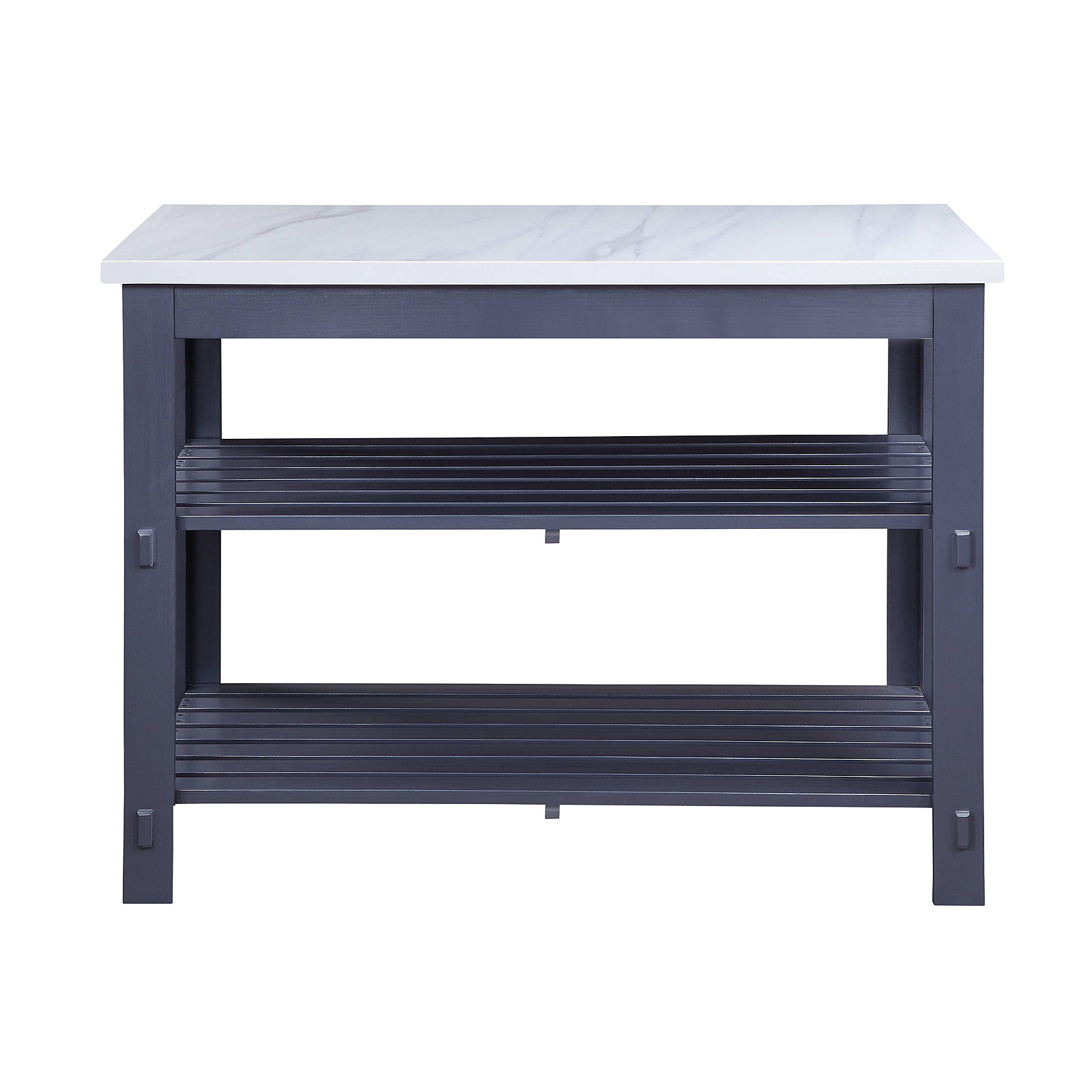 Enapay Kitchen Island In Marble Top, Gray