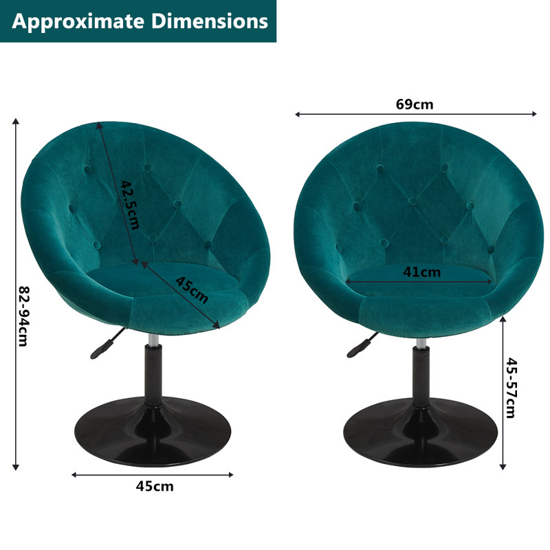 Climax Upholstered Swivel Barrel Chair, Teal