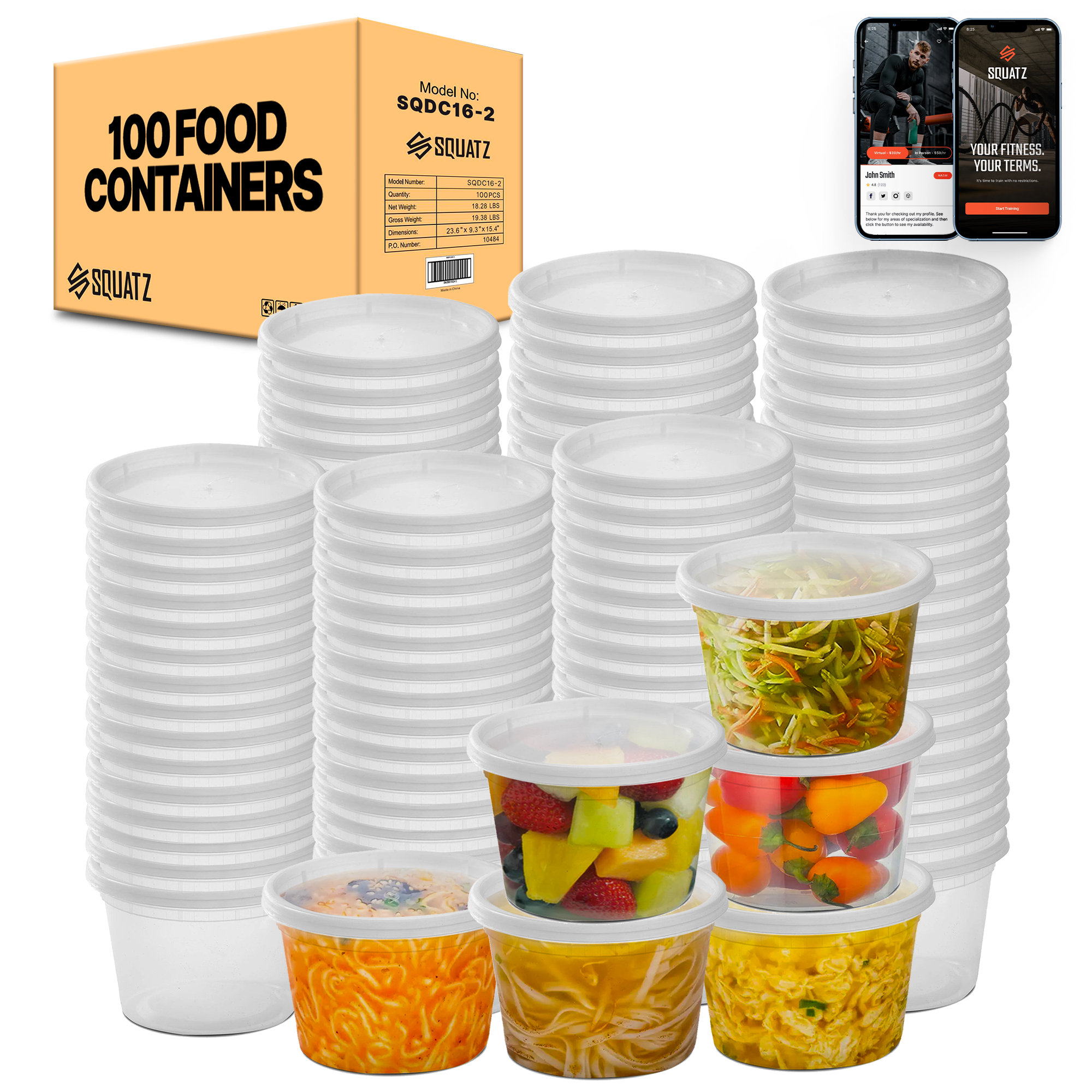 32 PCS Food Storage Containers with Airtight Lid(16 Stackable Plastic  Containers with 16 Lids), 100% Leakproof & BPA-Free Container Sets with  Lids for