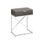 Table d'appoint élégante avec grand tiroir de rangement et structure métallique minimaliste, accent moderne, plateau taupe spacieux
