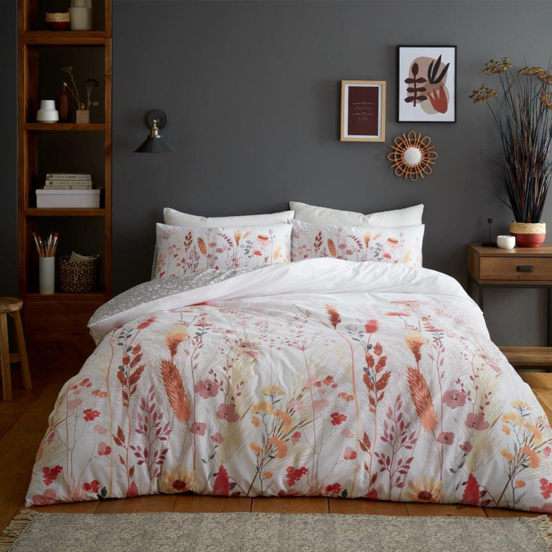 Botanical Pattern Polycotton Duvet Cover Set with Matching Pillowcases - Available in Single Double King Bedding, King