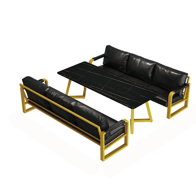 Ensemble de salle à manger Masaichi, Jaune, Jaune, H 29,6 po x L 27,6 po x l 63 po