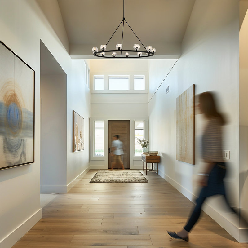 Rashana Matte Black Chandelier, 12 Lights