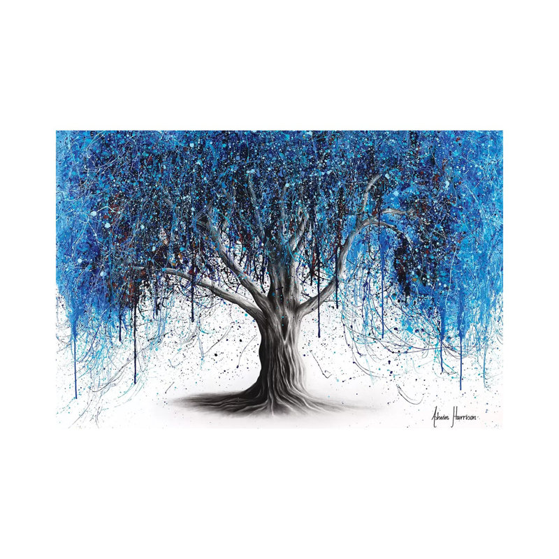 Blue Midnight Tree by Ashvin Harrison - Wrapped Canvas Print, 30.48 cm H x 45.72 cm W