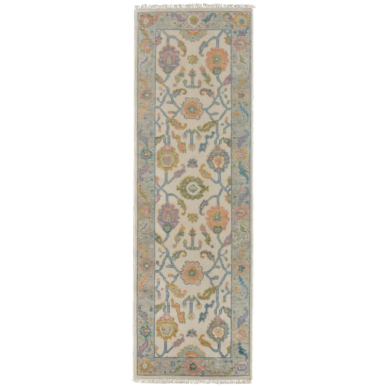 Karina Wool Floral Area Rug, Runner 2'6" x 8'