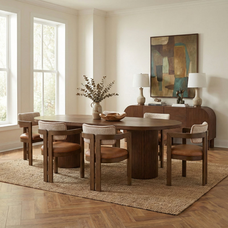Belinda Oak Dining Table, Brown