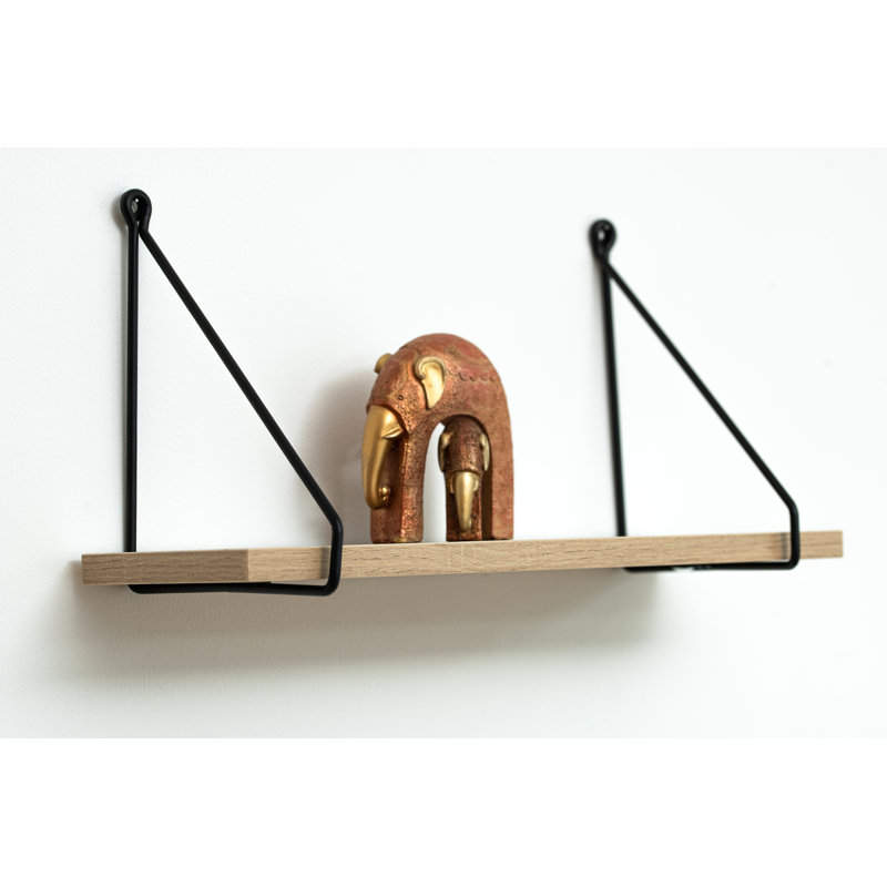 Addre Floating Shelf, 20cm H x 40cm W x 15cm D, Oak/Black
