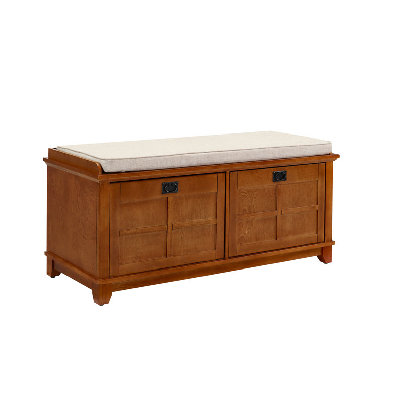 Banc de rangement Alanis, Chêne chaud