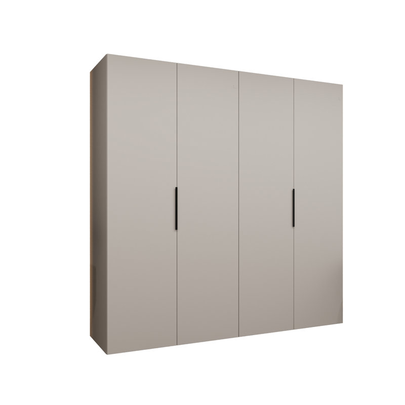 Manufactured Wood Wardrobe, cashmere + handles: black