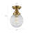 1-Light Clear Glass Globe Hallway Semi Flush Mount