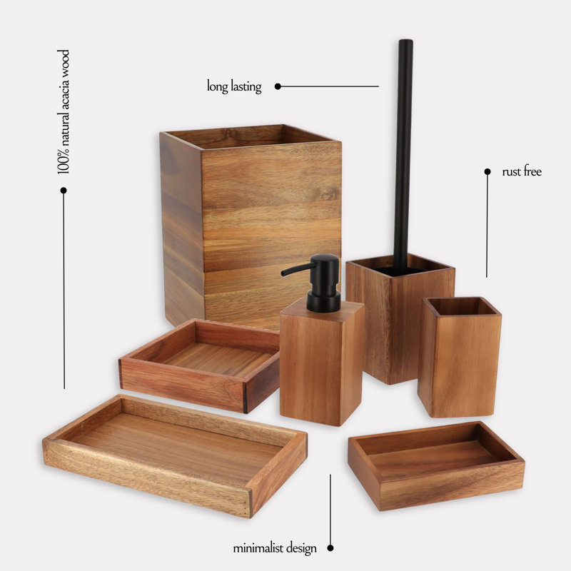 Acacia Bathroom Accessory Set