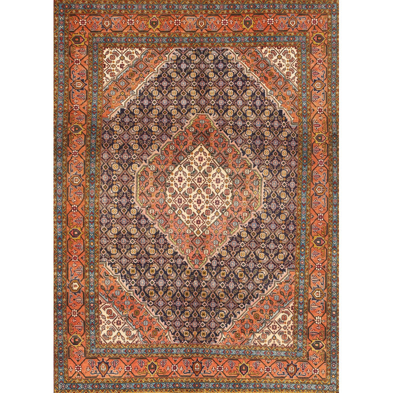 Tapis traditionnel brun / noir, Rectangle 5 pi x 7 pi