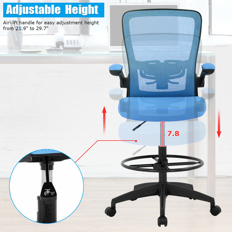 Chaise de dessinateur Mesh, Bleu