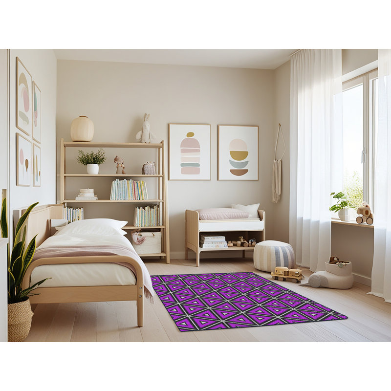 Tapis rose / noir Fairhaven, Rectangle 3 pi x 5 pi