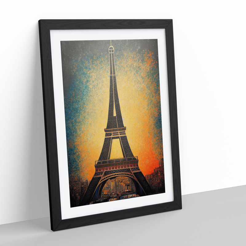The Amazing Eiffel Tower - Single Picture Frame Painting, Black Framed, 64cm H x 46cm W x 2cm D