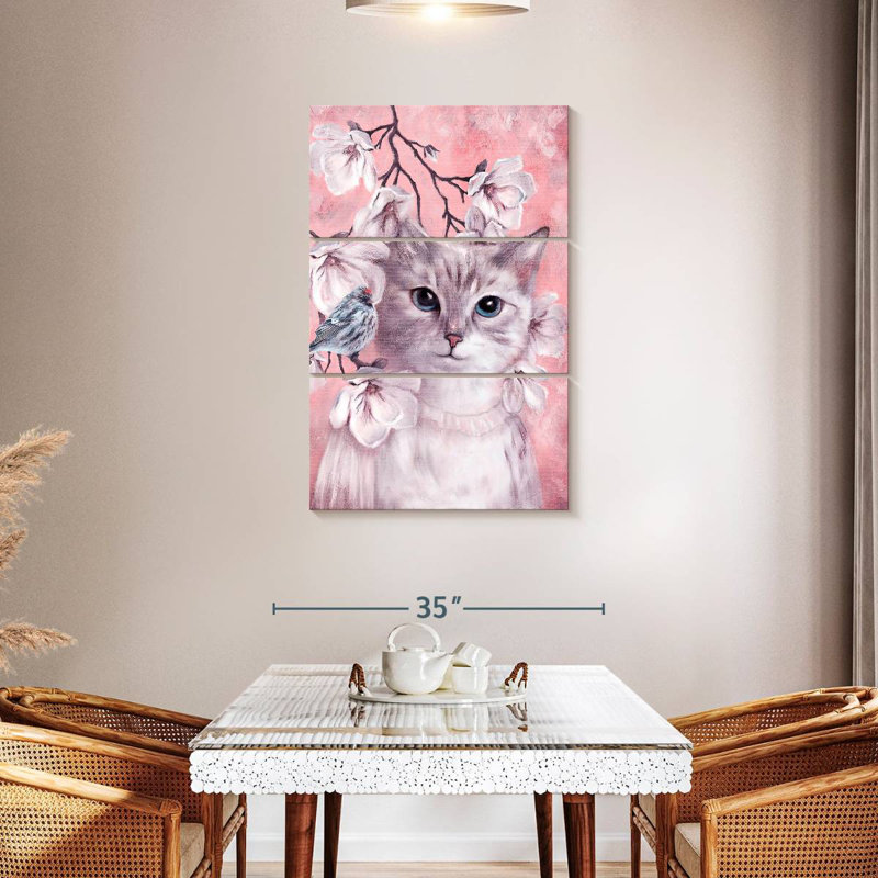 Brampt Pink Cat, 65" H x 42" W
