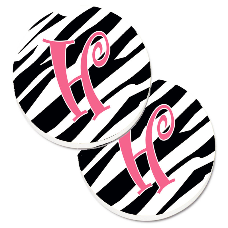Sous-verre à cogramme initial de q tiger, H, Noir / Rose