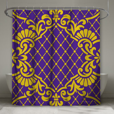 Rideaux de douche baroques violets extra longs