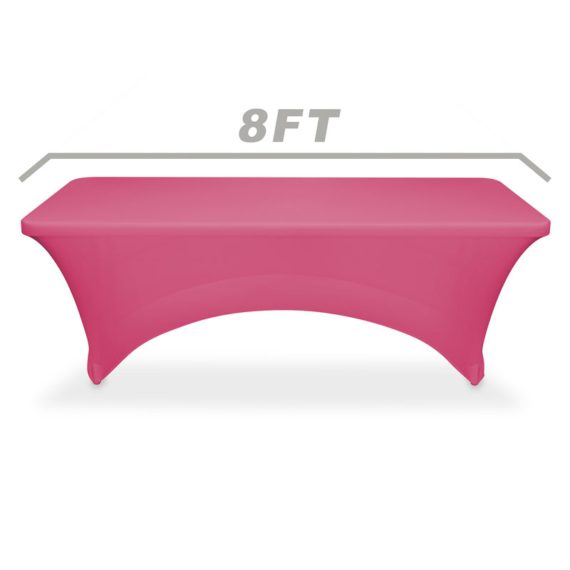  Solid Color Polyester Wedding Tablecloth, Fuchsia, 96" x 30"