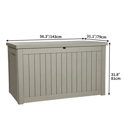 Edrosie Inc 233 Gallons Water Resistant Resin Lockable Deck Box