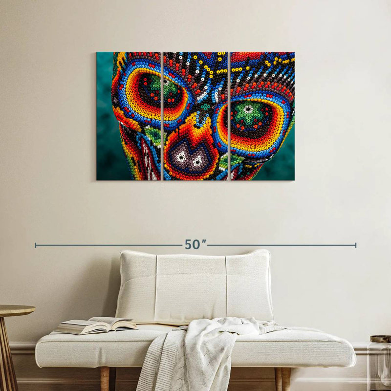 Tête de mort Senne Huichol, H 24 po x l 38 po