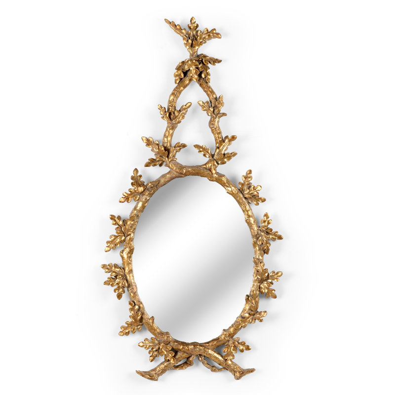 Oakmont Flat Composite Wall Mirror, Antique Gold