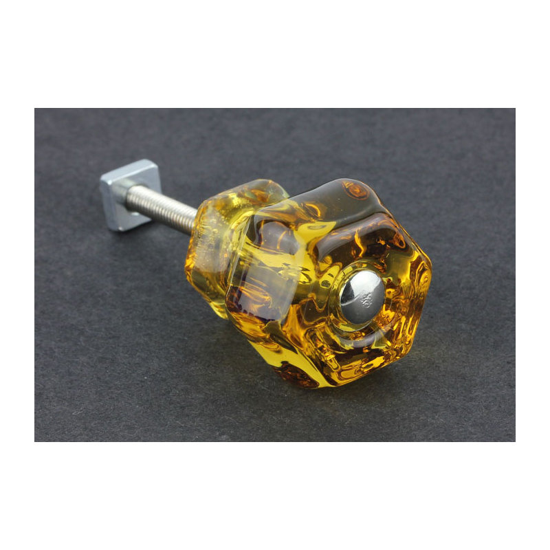 (5 Pack) 1-1/2 inch Antique Knob, Honey Amber