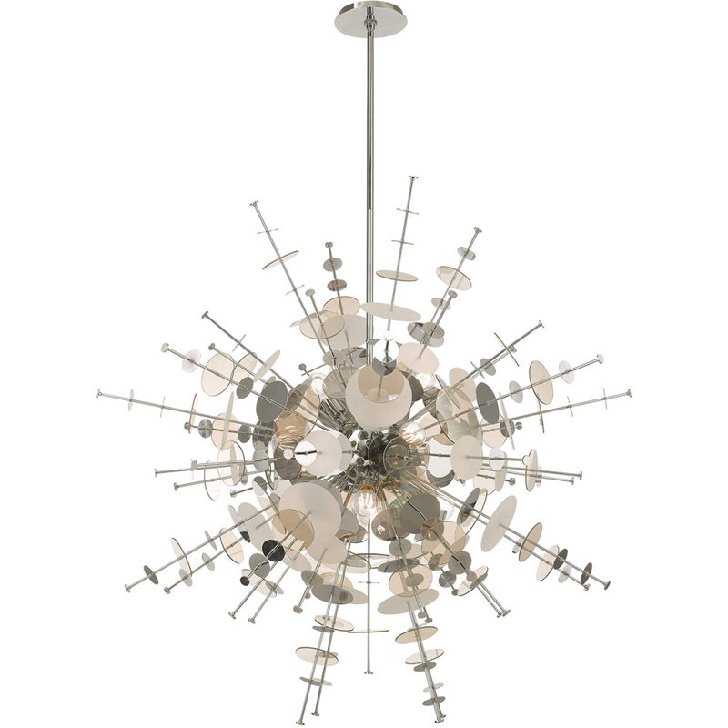 Luminaire suspendu sphère 12 lumières, Argent