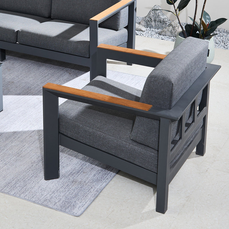 MIMO Aluminum Patio Sofa with Cushion, Single